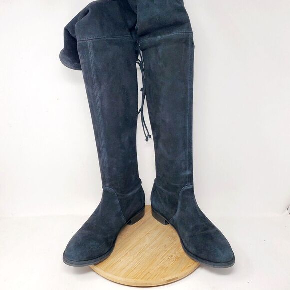 Stuart Weitzman Lowland Boots Womens 36 Black Suede Tall OTK Over the Knee - Picture 4 of 14